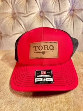 TORO Richardson 112 Trucker Hat Red Black Snapback Adjustable Mesh Cap